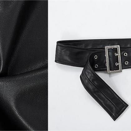 Slim belt, one neck, PU leather zip..