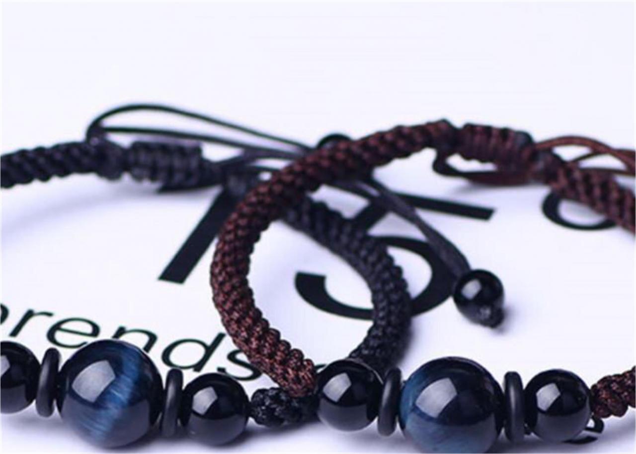 Eagle Eye Stone Bracelet, Black Rope, Fashionable And Cool Hand Rope